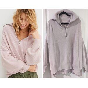 Aerie | Beyond Quarter Zip Sweater In Lilac Pink